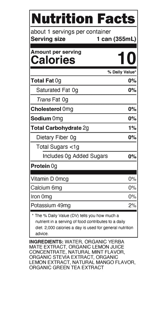 Pablo's Mate: Sugar Free Mango Mint 12-pack